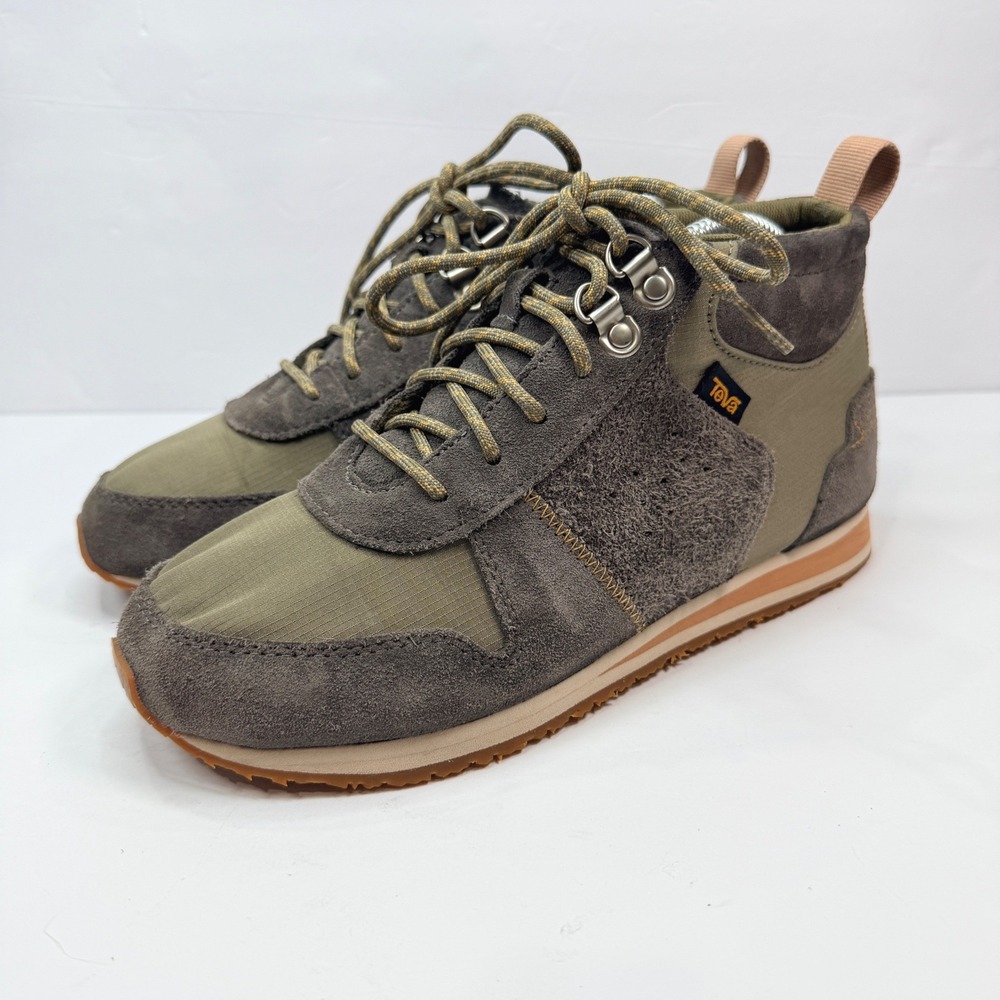 Teva Womens 8 HIGHSIDE '84 MID CASUAL BOOTS GREY/OLIVE Mid Top Sneakers Hiking